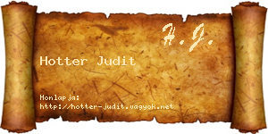 Hotter Judit névjegykártya